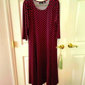 Red and black polka dot dress